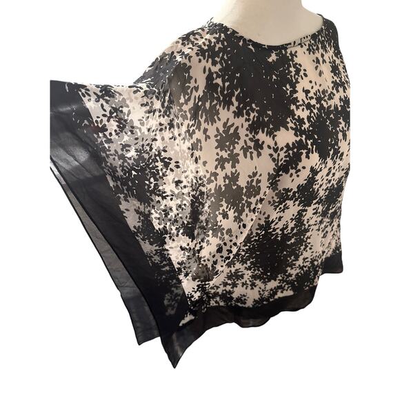 Talbots 100% Silk Elegant Floral Dolman Kimono Style Blouse/Tunic (XS/S) - Picture 2 of 7